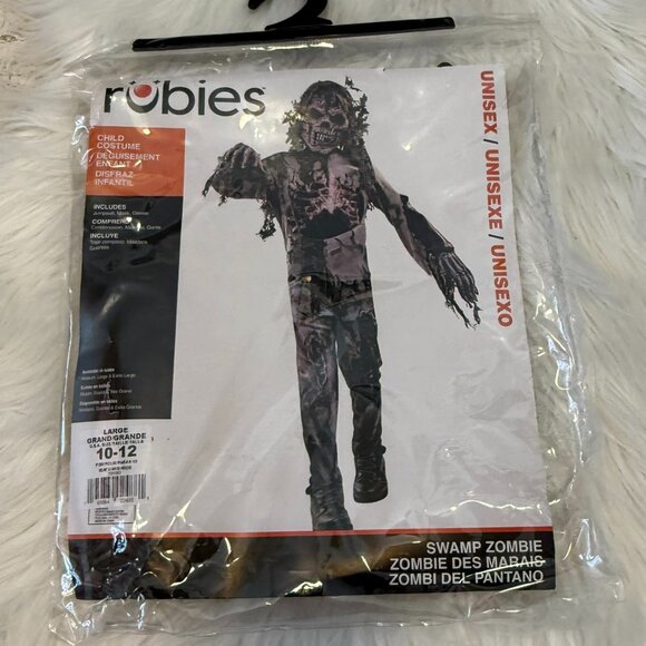Rubie's Kids Halloween Swamp Zombie Costume Jumpsuit and Mask L - Picture 3 of 11